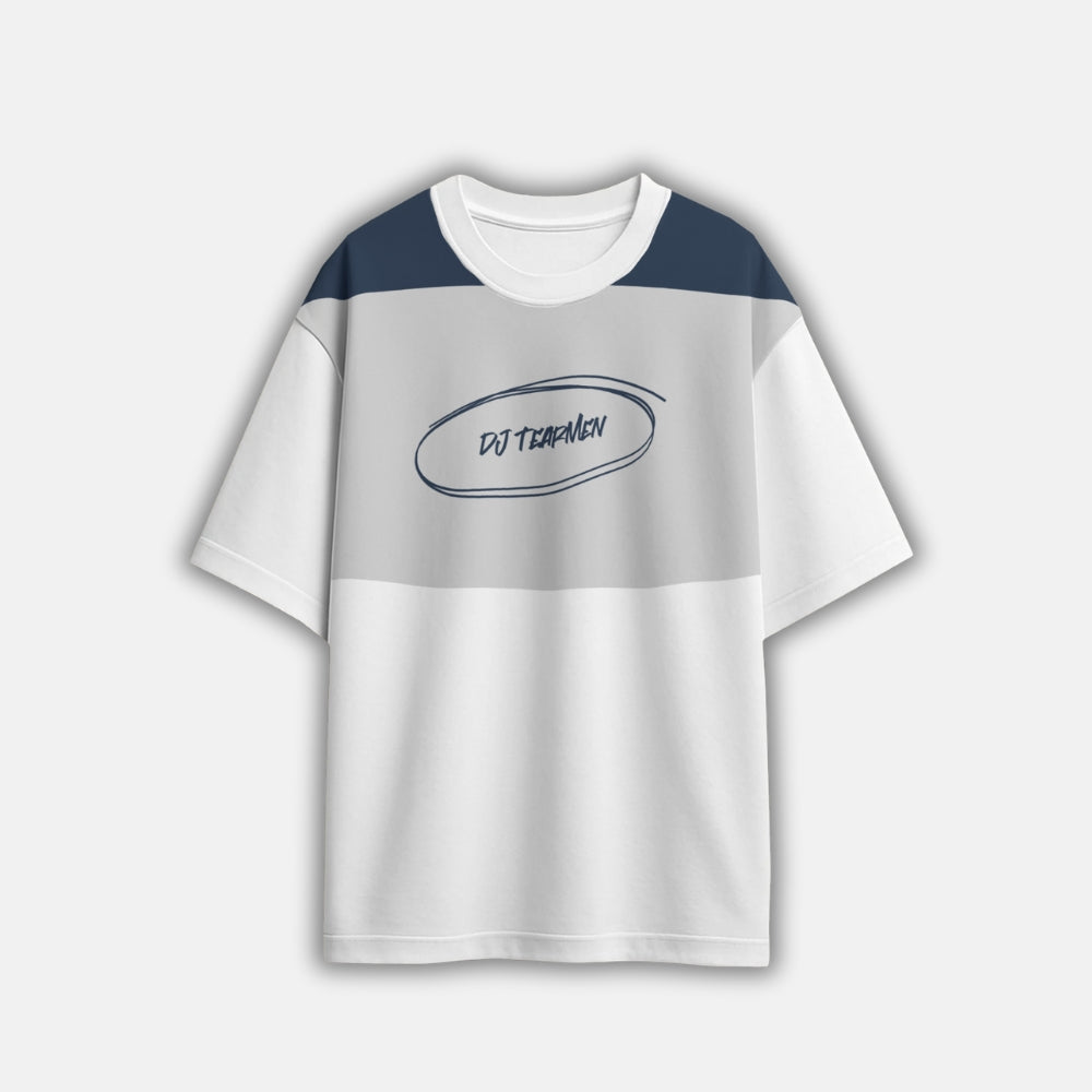 T-Shirt weiß-grau-blau circle