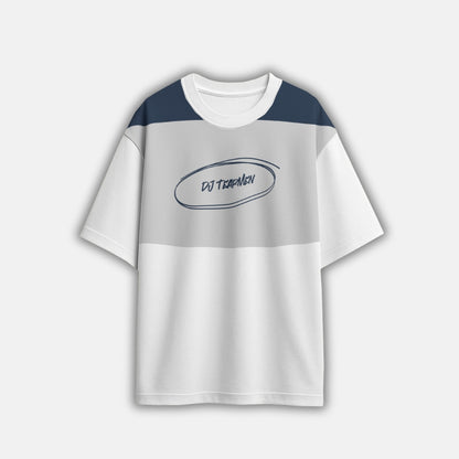 T-Shirt weiß-grau-blau circle