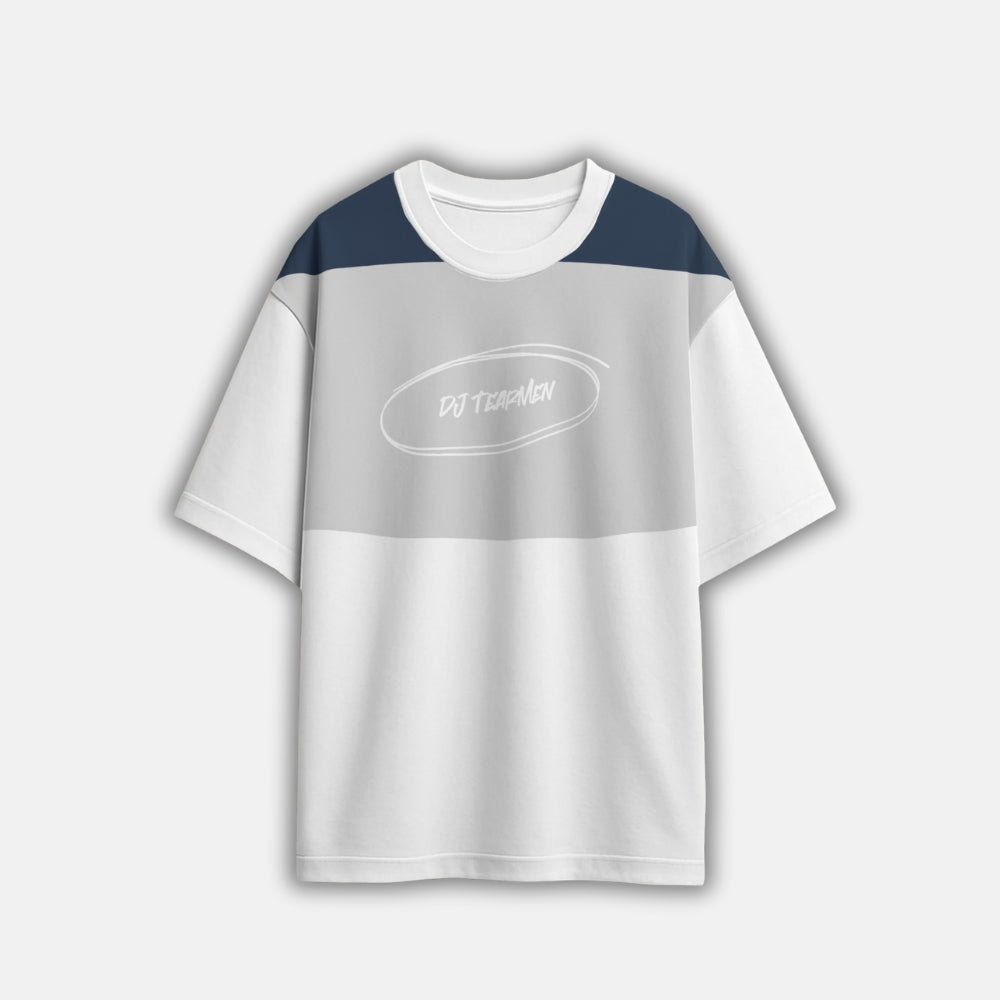 T-Shirt weiß-grau-blau #2 circle