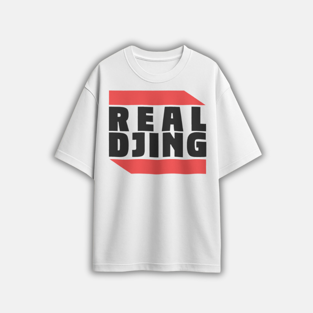 T-Shirt REAL DJING weiß