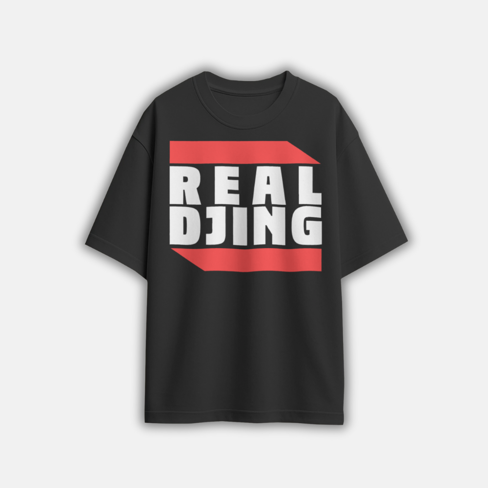 T-Shirt REAL DJING schwarz