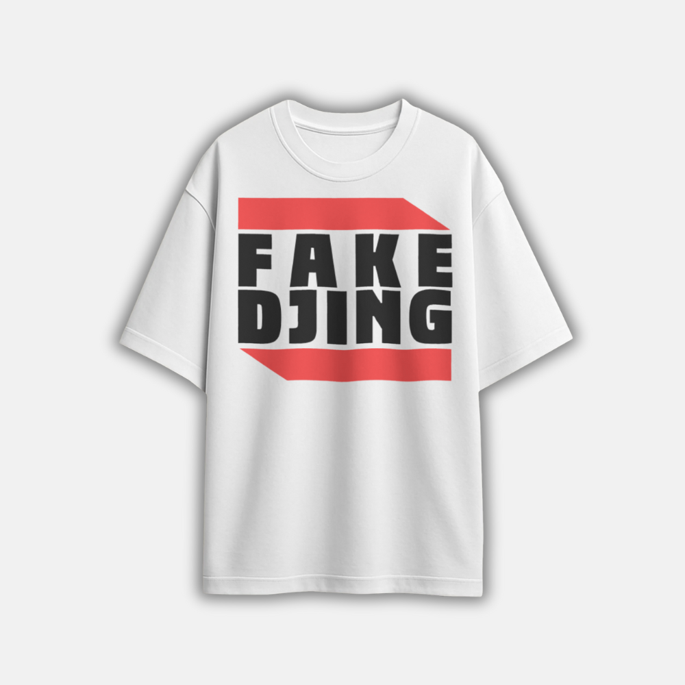 T-Shirt FAKE DJING weiß