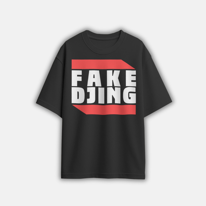 T-Shirt FAKE DJING schwarz