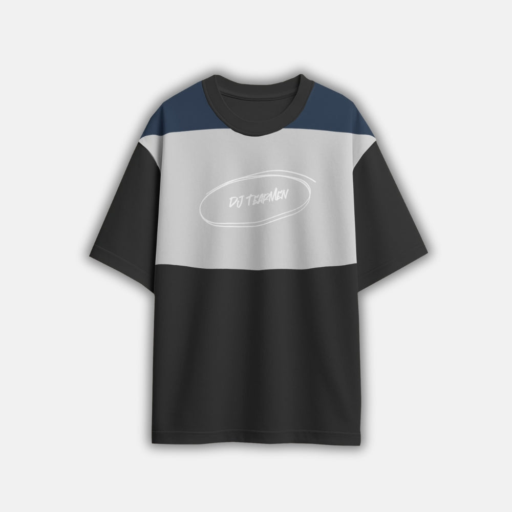 T-Shirt blau-grau-schwarz circle