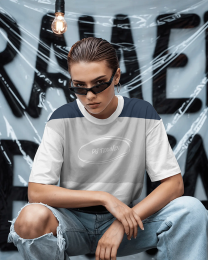 T-Shirt weiß-grau-blau #2 circle